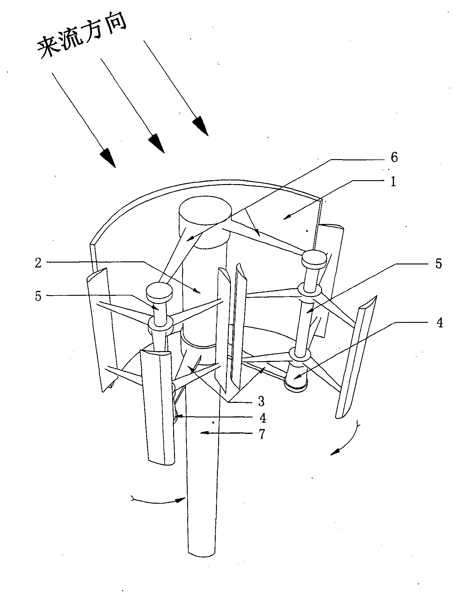 Wind-gathering conjugation double-wind-wheel vertical shaft wind-driven power generating device