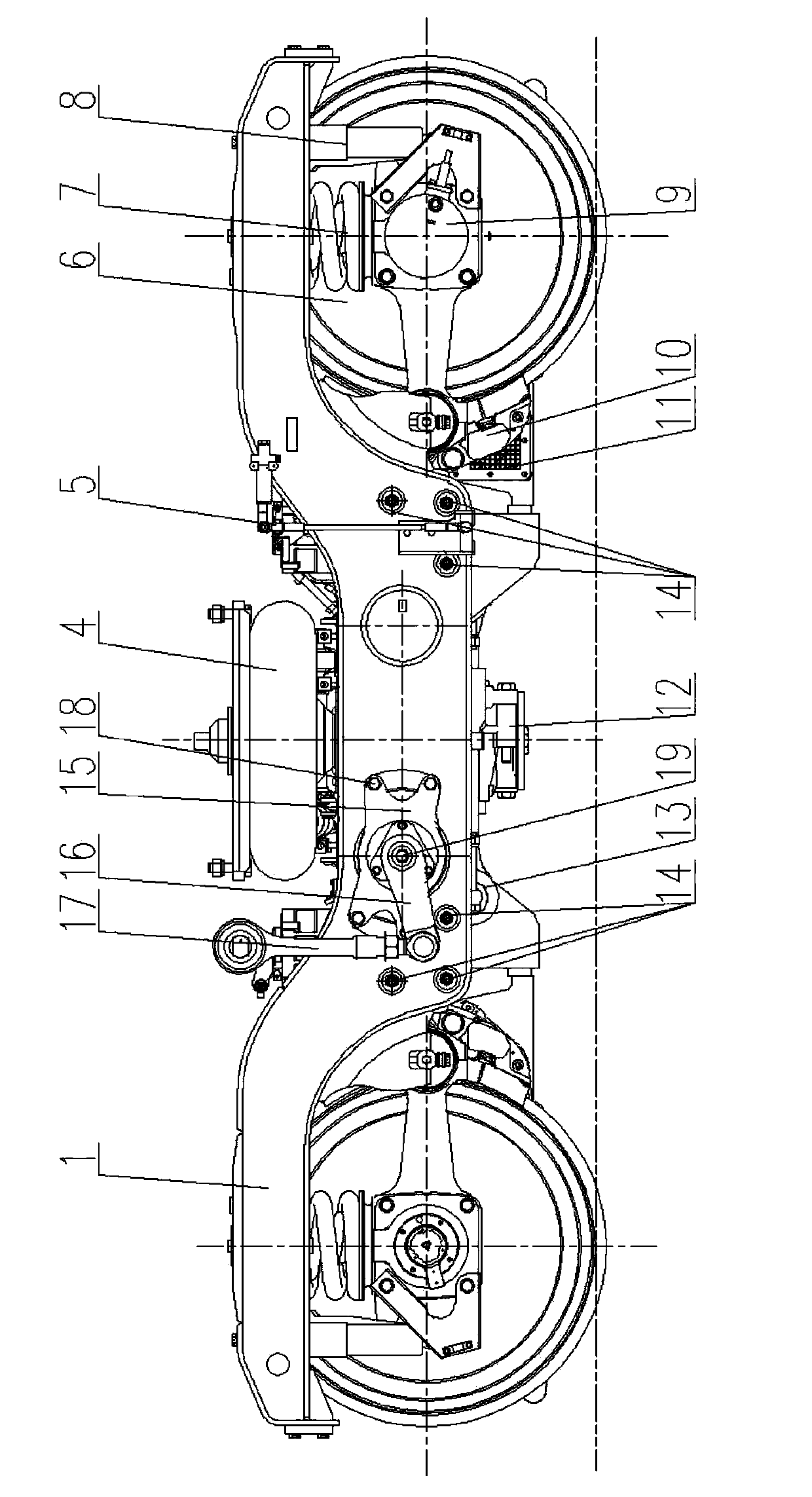 Large-axle-load railway vehicle bogie