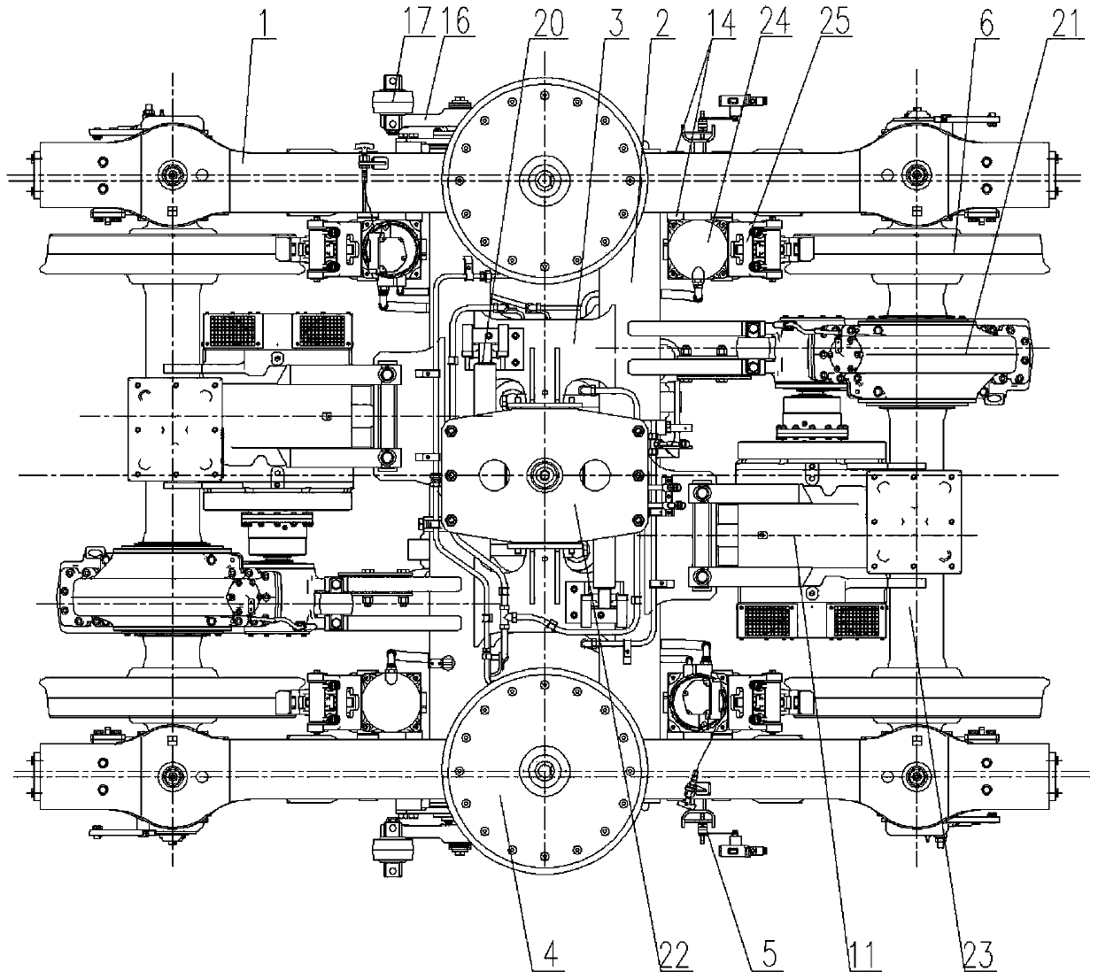 Large-axle-load railway vehicle bogie