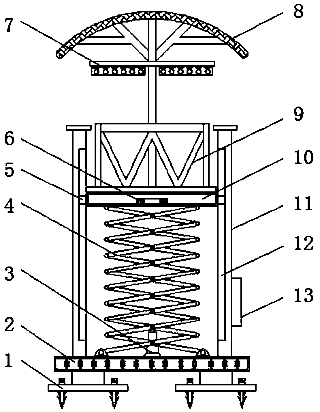 Electrical equipment mounting rack with automatic lifting function