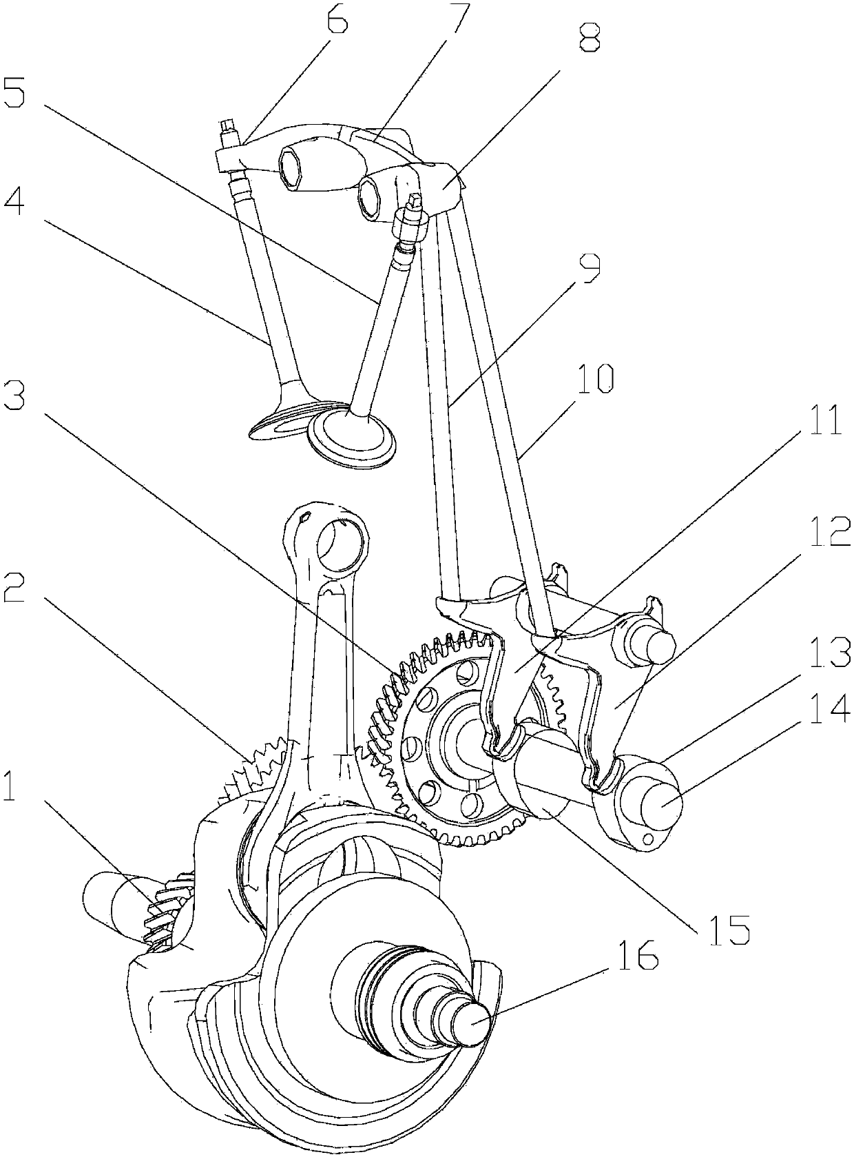 Motorcycle engine valve mechanism and motorcycle engine thereof