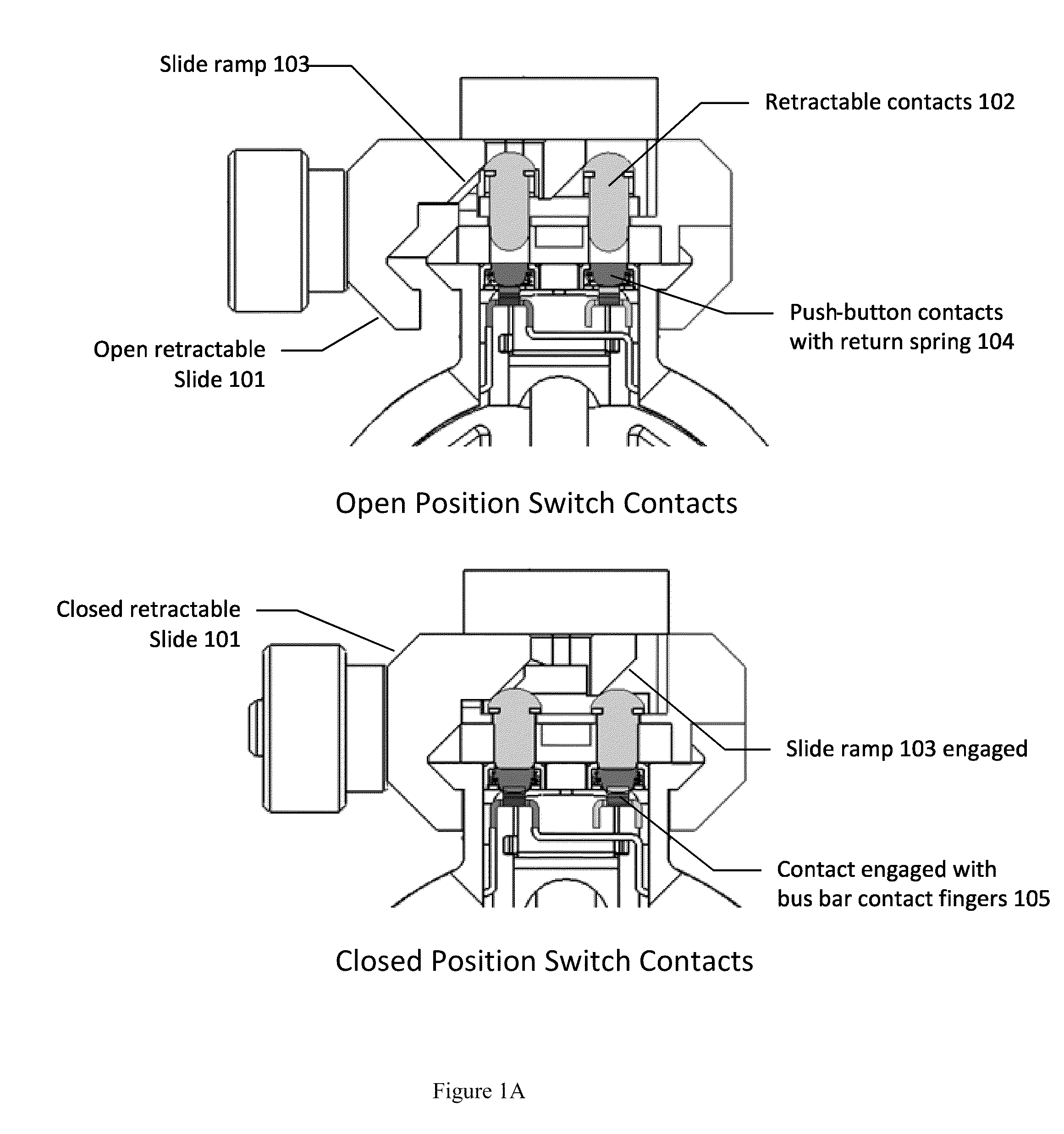 Rifle accessory rail, communication, and power transfer system - rail contacts