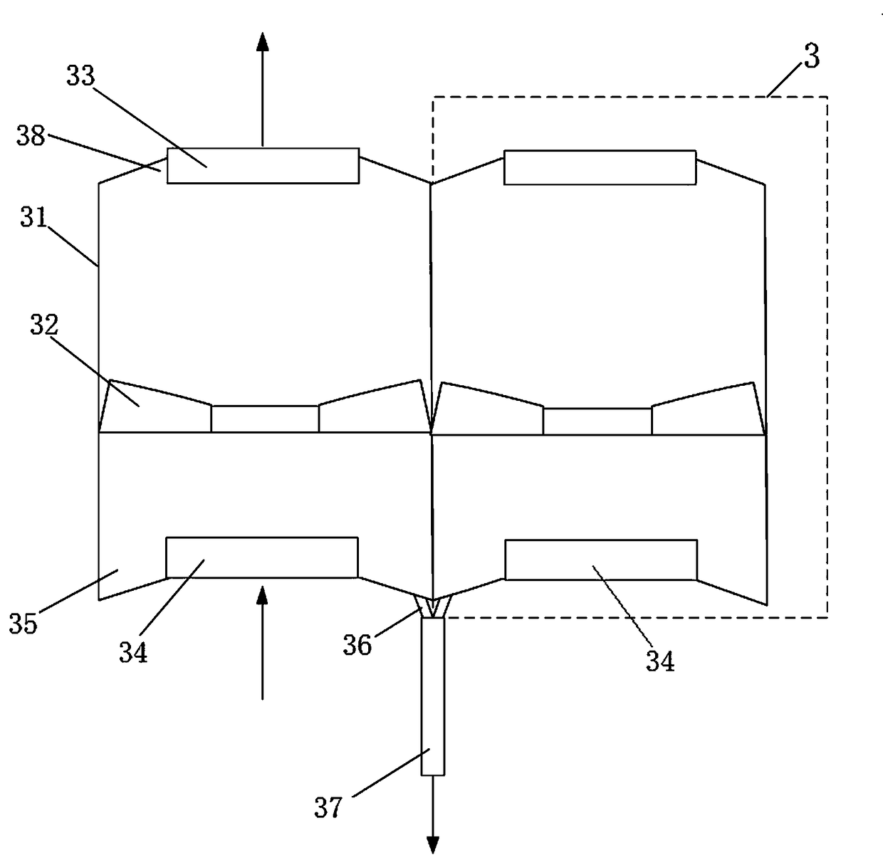 Flue gas pollutant treatment system and treatment method and chimney