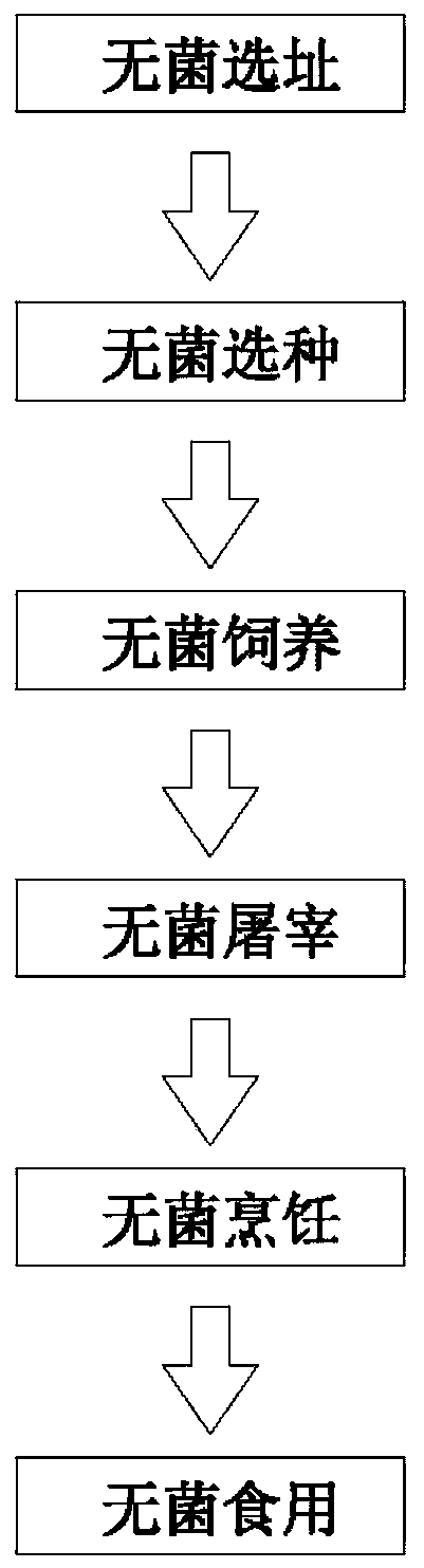 Six-dimensional sterile meat obtaining method