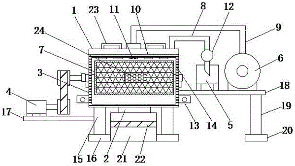 Cleaning and drying integrated device used for mechanical part