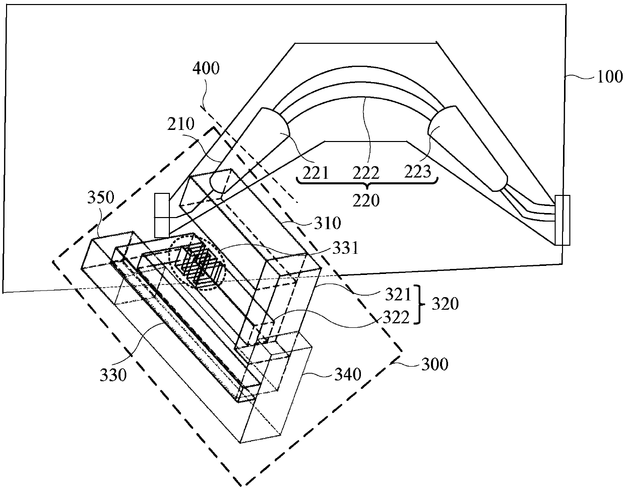 Temperature compensation structure based on array waveguide grating