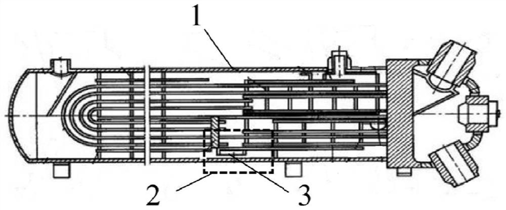 Double-channel heater drain cooling section inlet structure and design method