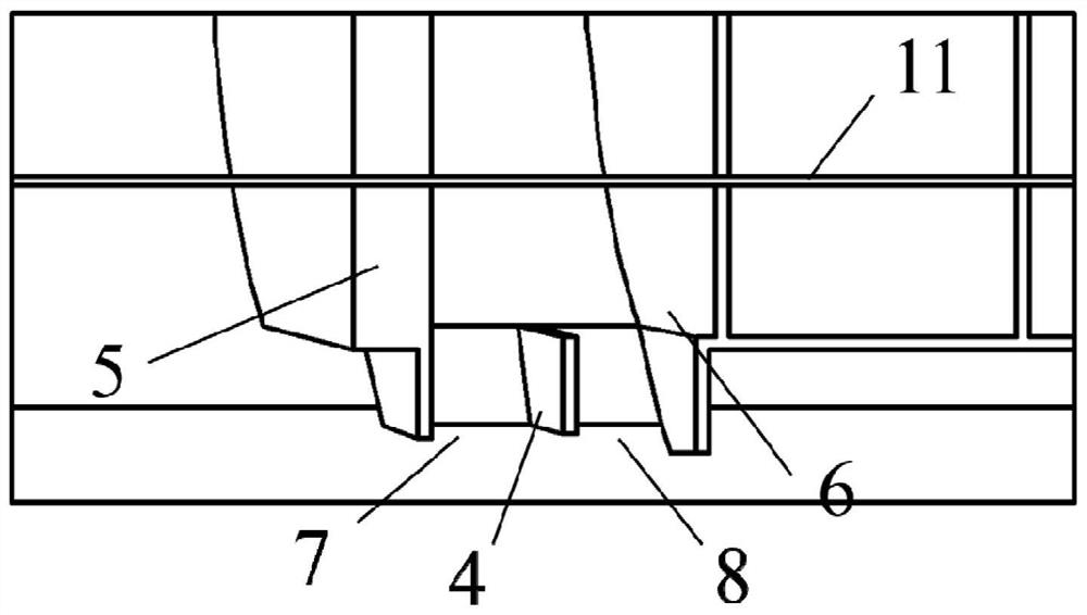 Double-channel heater drain cooling section inlet structure and design method