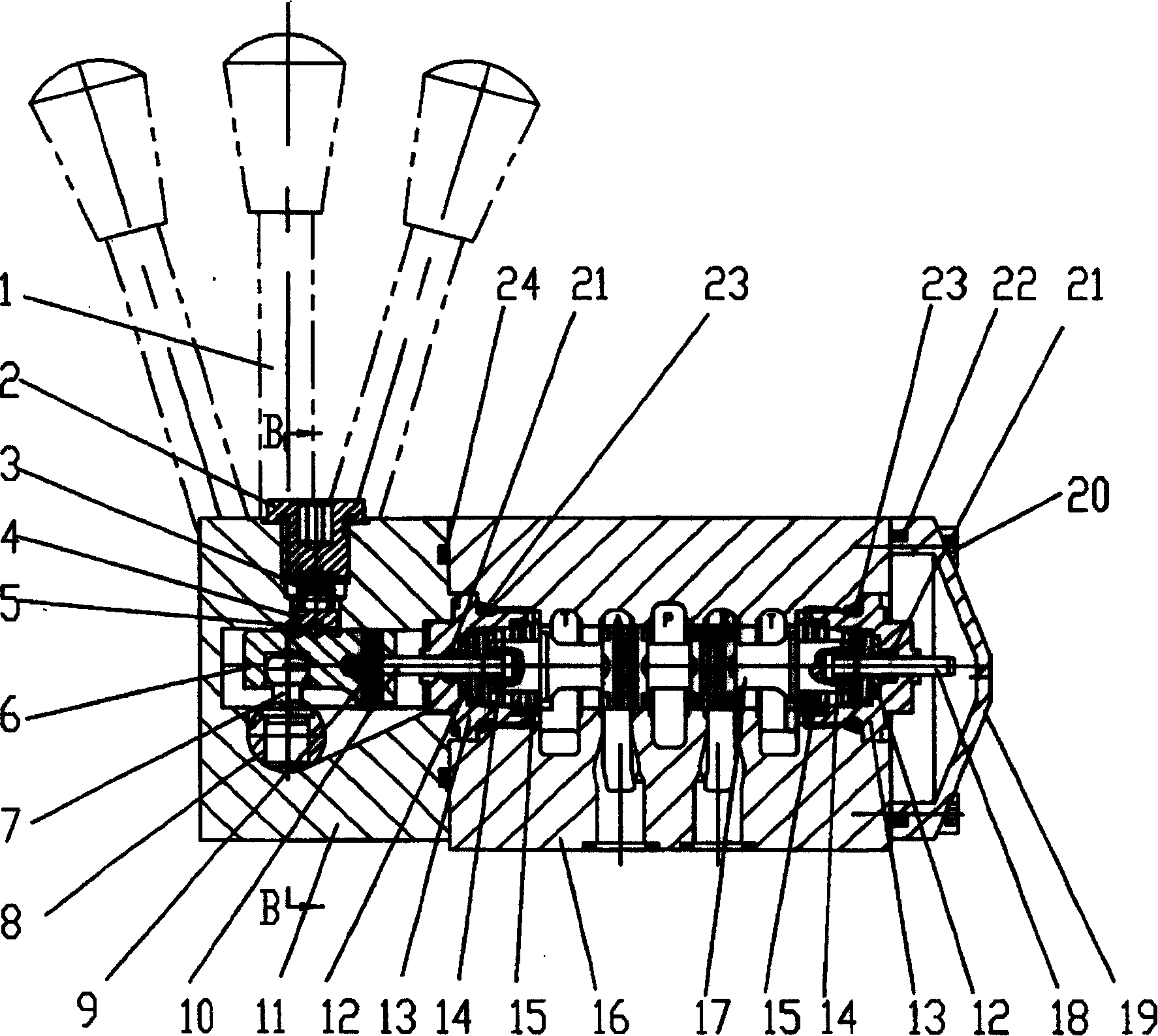 Hand-driven change valve