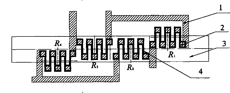 Absolute pressure transducer chip based on surface micro-machining and its production method