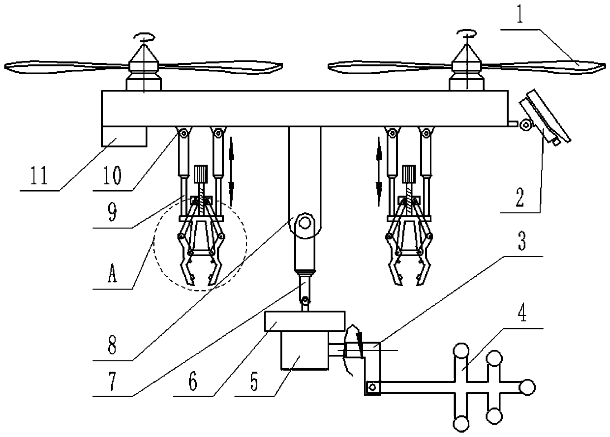 Chinese walnut picking and collecting device and method based on unmanned aerial vehicle