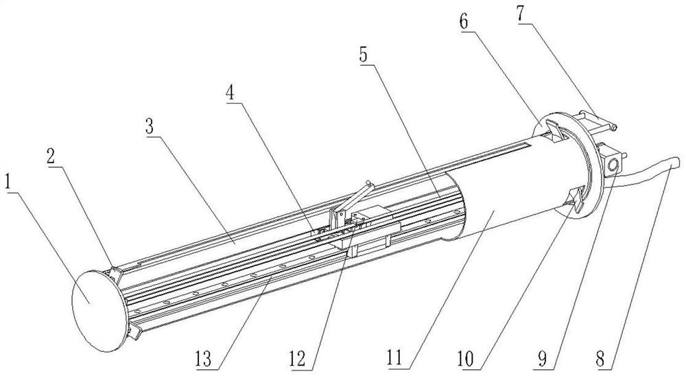 Multi-cone-section deep hole measuring device and using method thereof