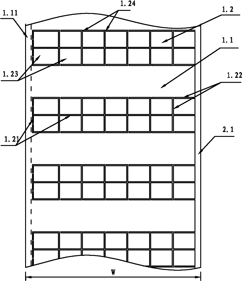 Vertically-partitioned metallized grid safe film electrode structure