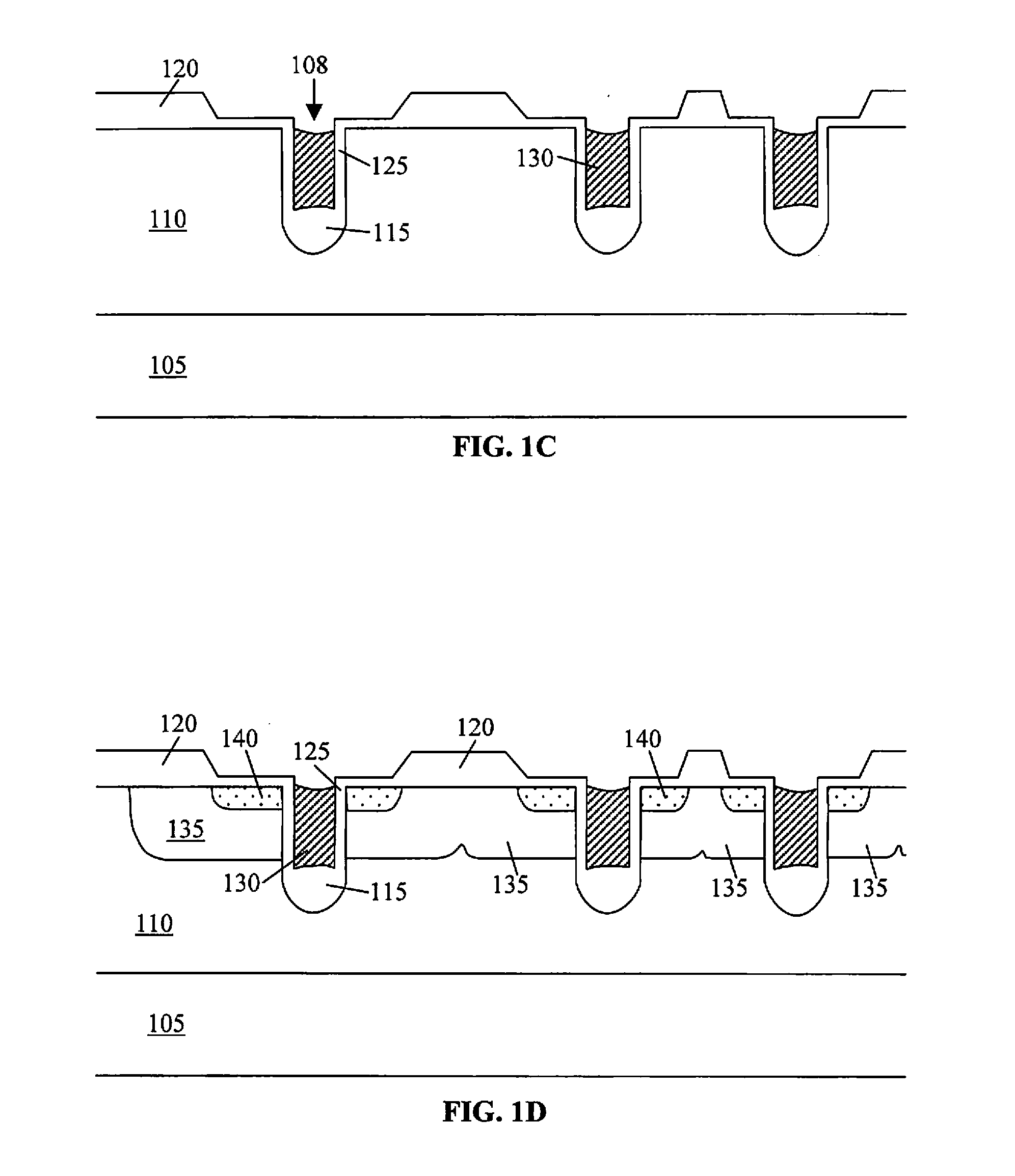 Device structure and manufacturing method using hdp deposited source-body implant block