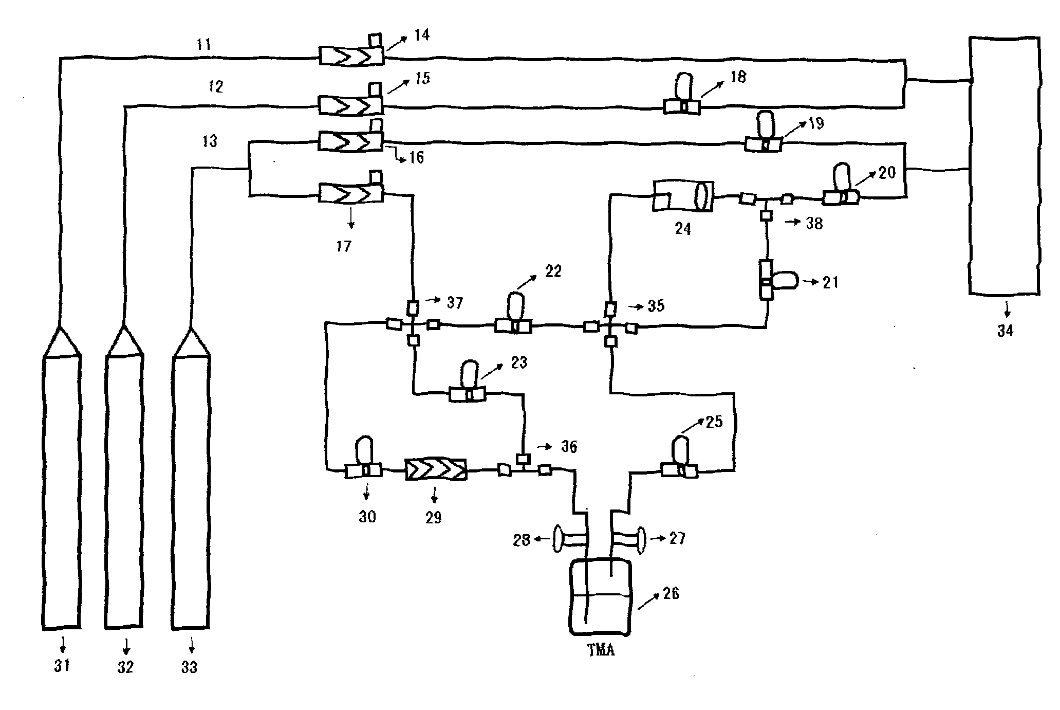 Device and method for depositing ultrathin alumina film by atomic layer