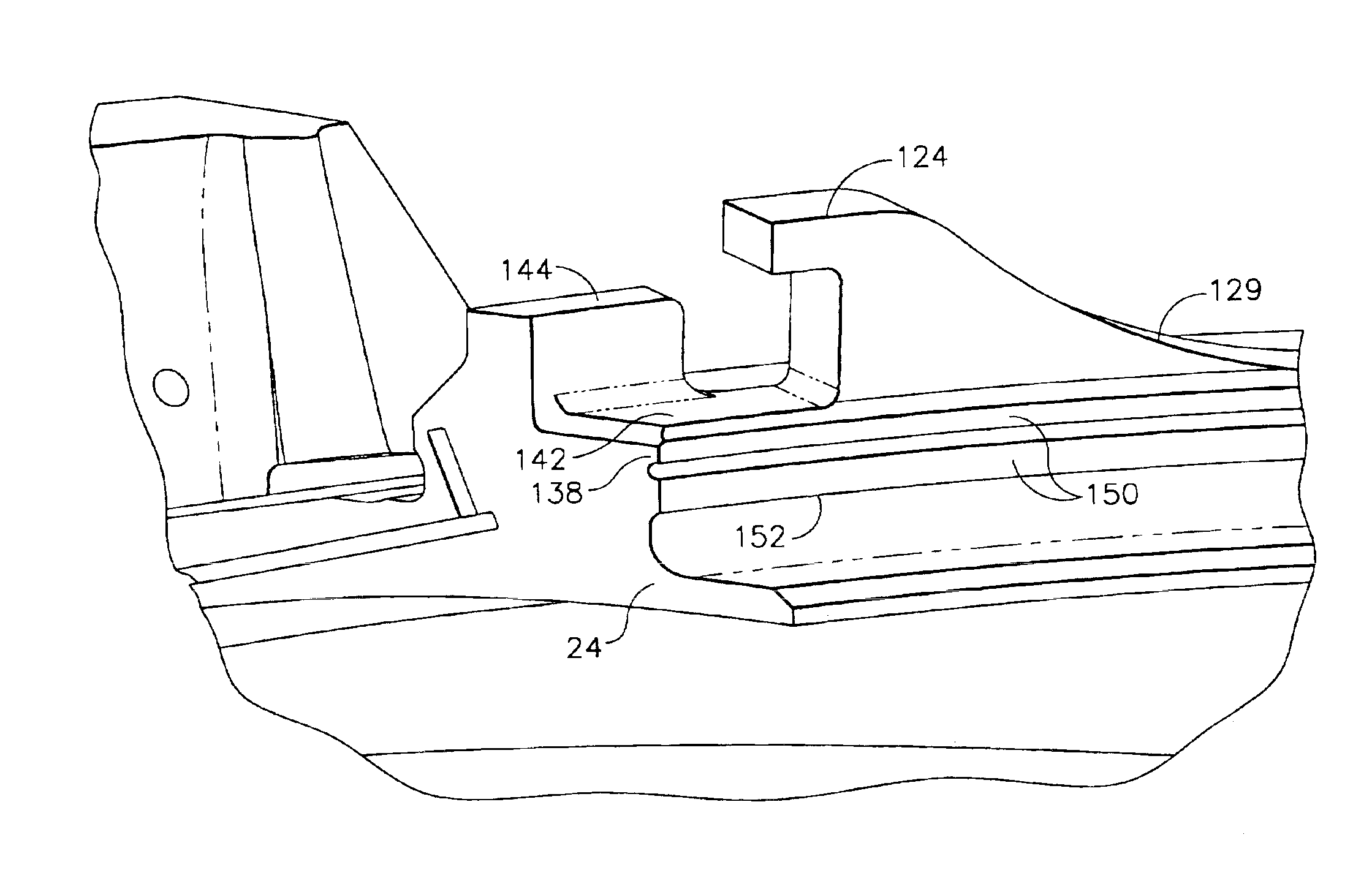 Turbine nozzle segment cantilevered mount