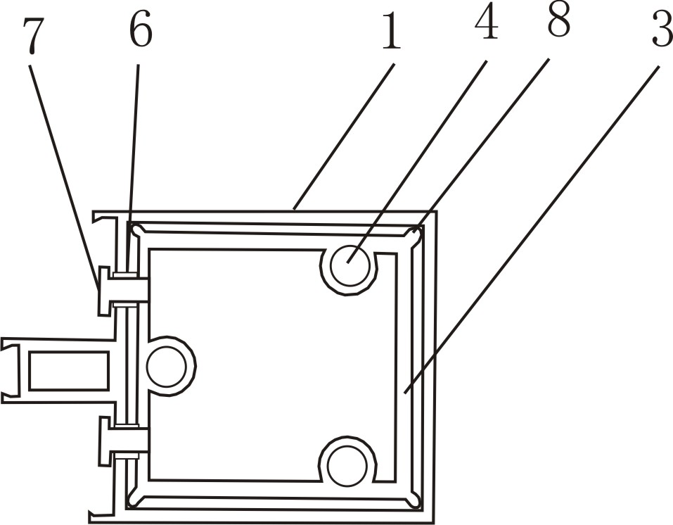 Connecting structure for upright posts and cross beams of glass curtain wall