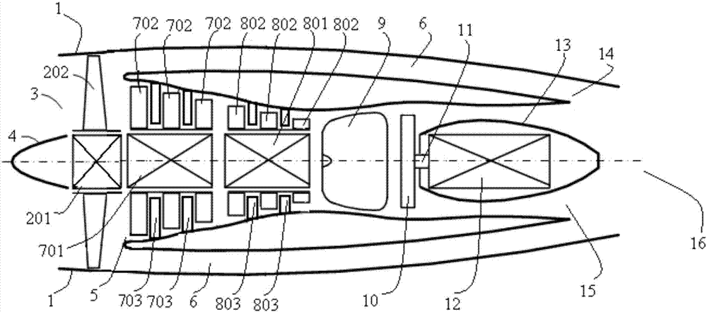 Segmented serial electric rotor turbofan engine and control method thereof