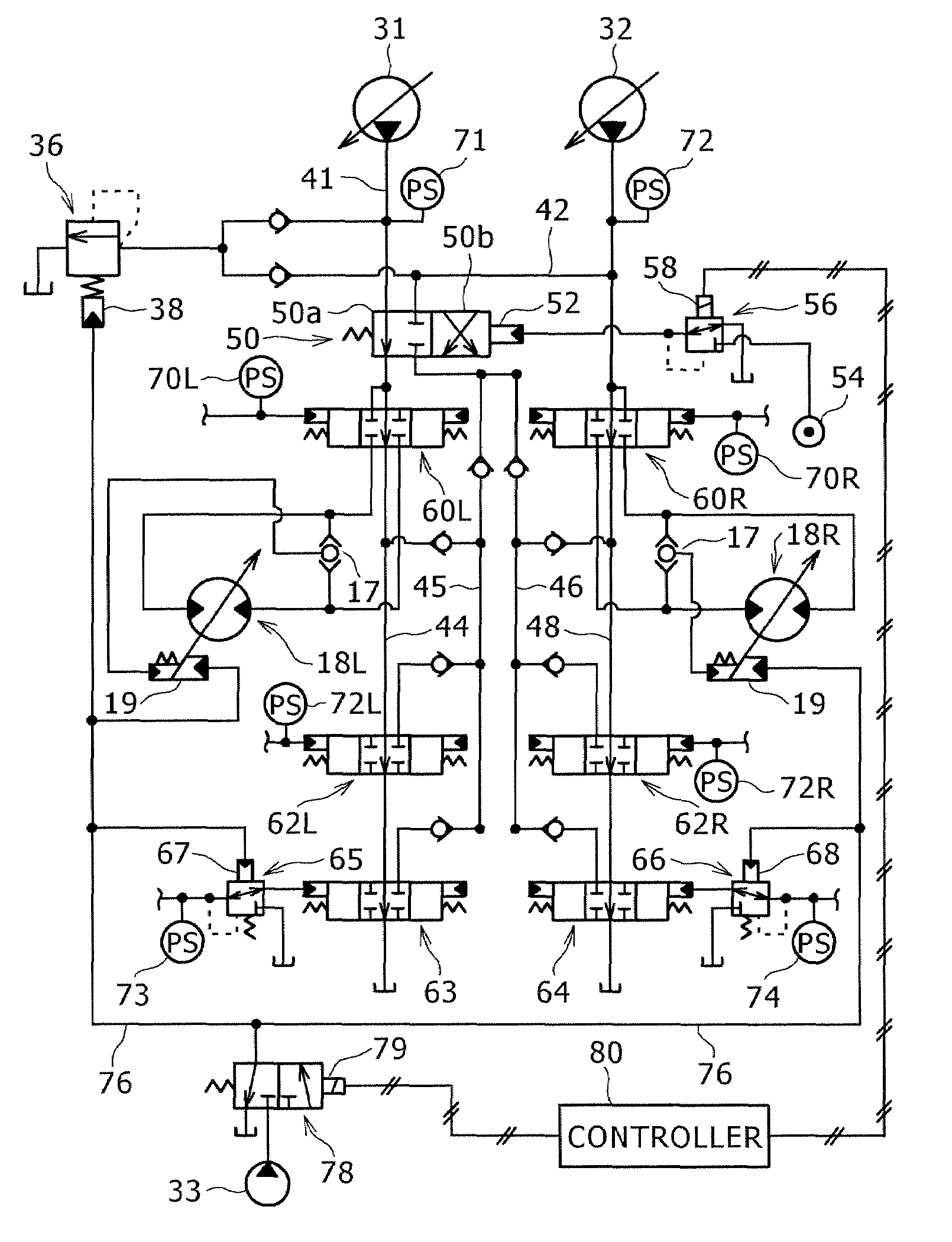 Hydraulic controller for working machine