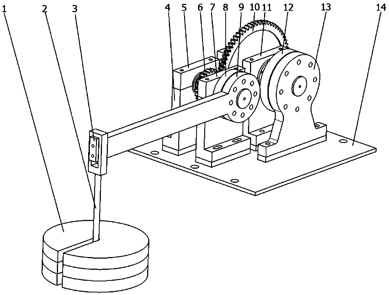 Cylindrical gear pair quasi-static transmission error test bench, test method and data processing method