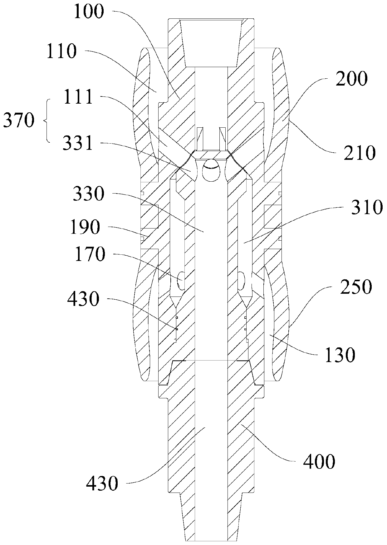 Reverse circulation drilling circulation channel switching short section