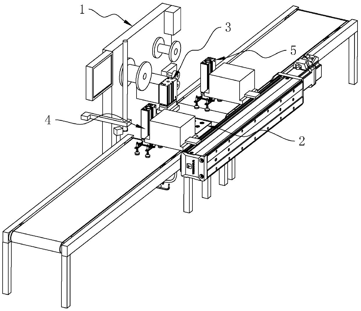 Full automatic pre-attaching device for conducive film on mobile phone screen