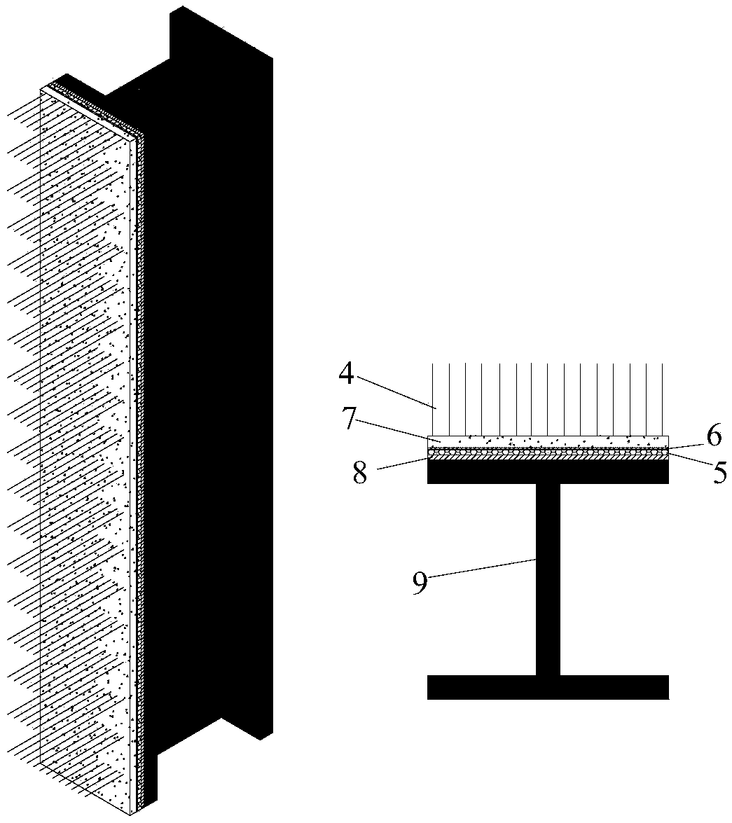 Prefabricated fiberboard and method for connecting prefabricated fiberboard with composite material profile