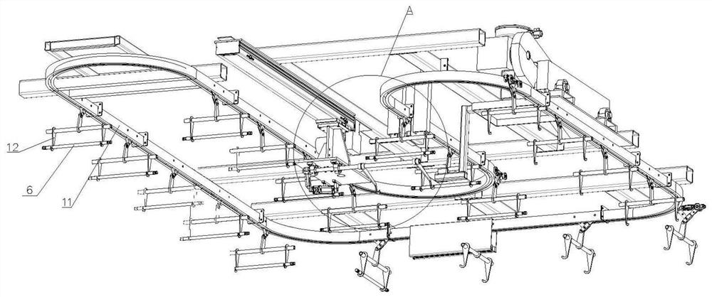 Explosive rod transferring device for hanging explosive strips