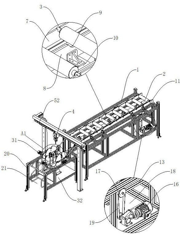 Production equipment for transportation guide roller