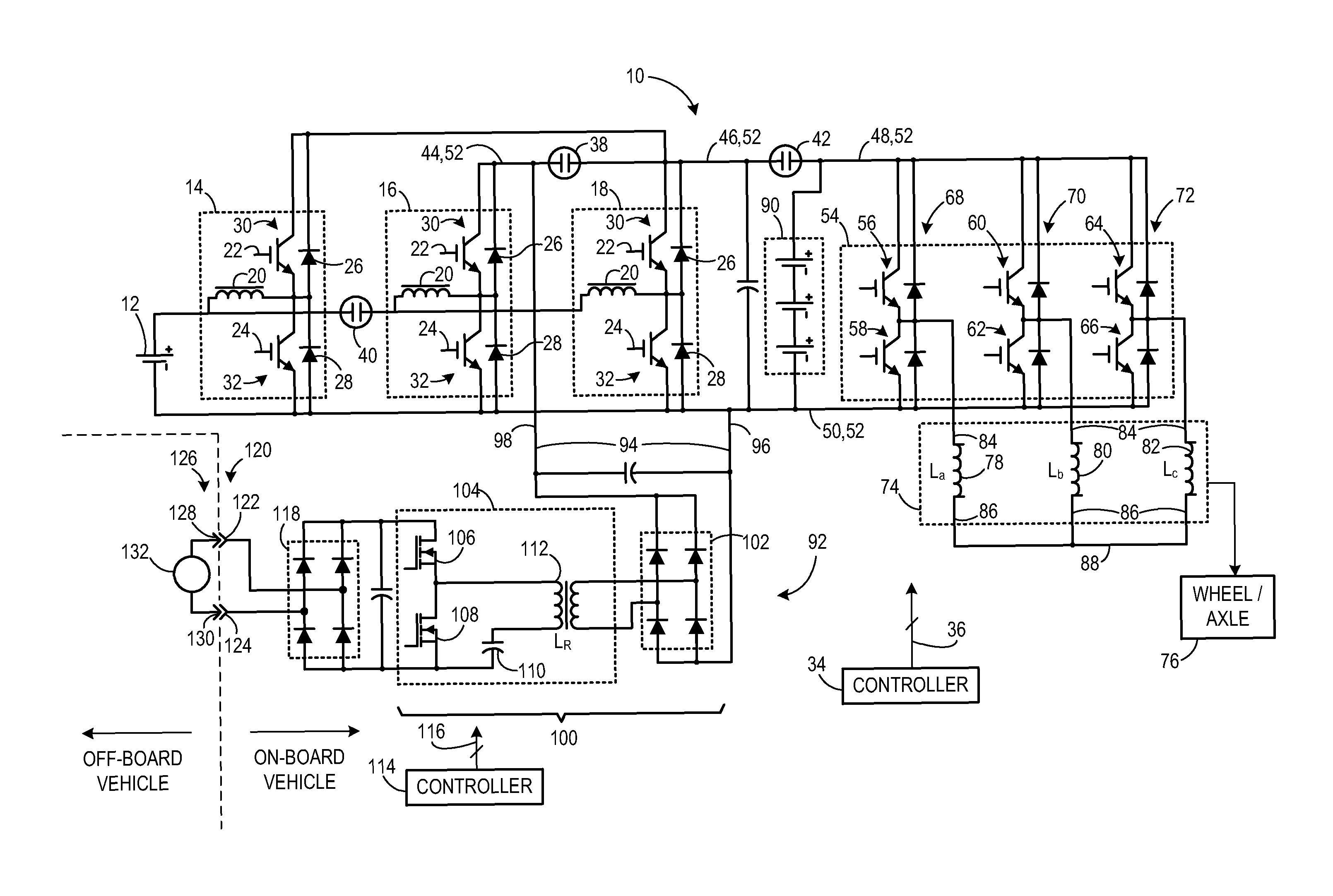 Apparatus for transferring energy using onboard power electronics with high-frequency transformer isolation and method of manufacturing same