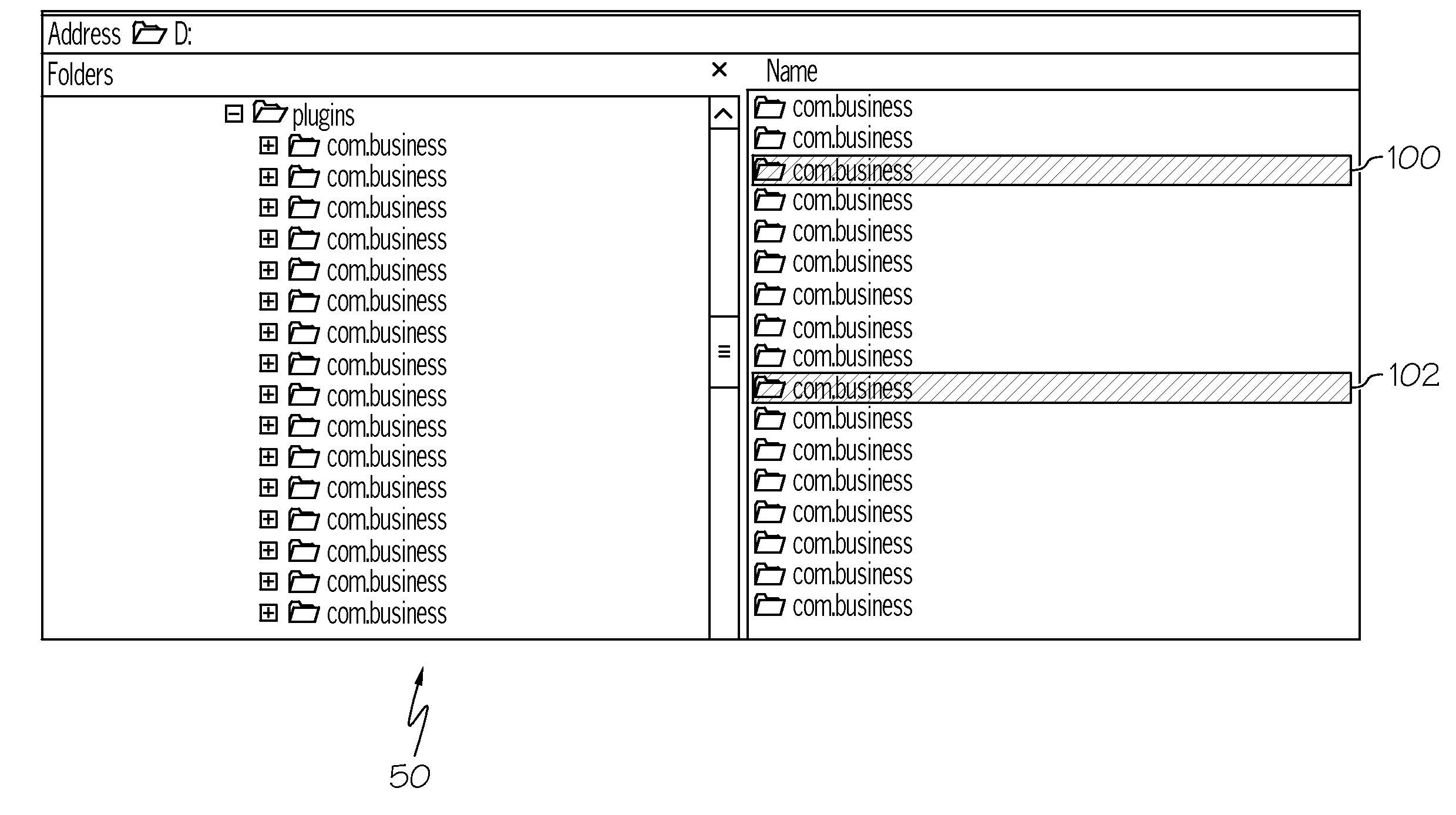 Scrollable context menu for multiple element selection