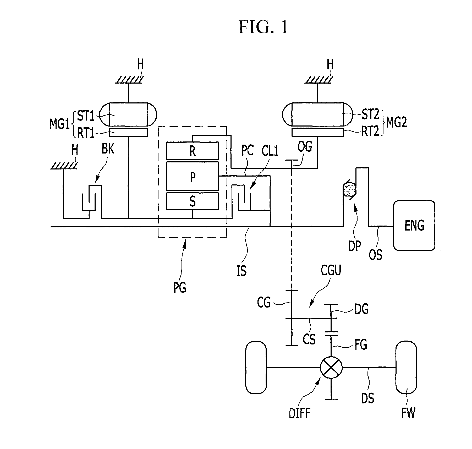 Transmission system of hybrid electric vehicle