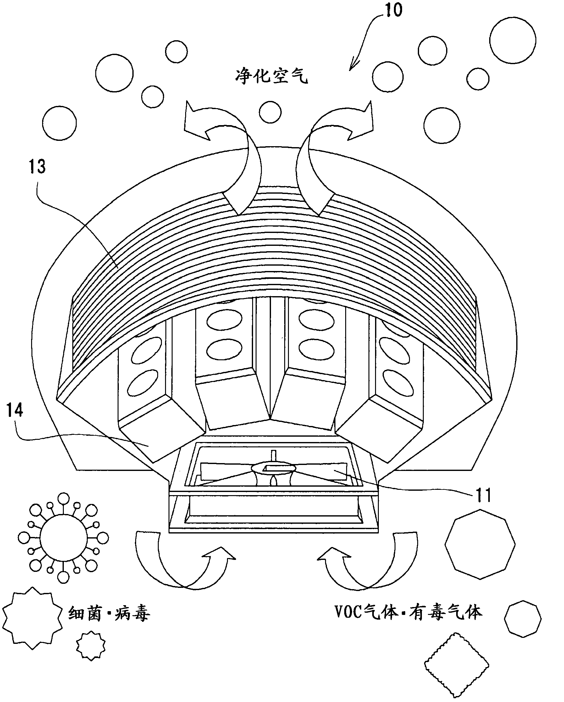 Fibrous filter and air purification device