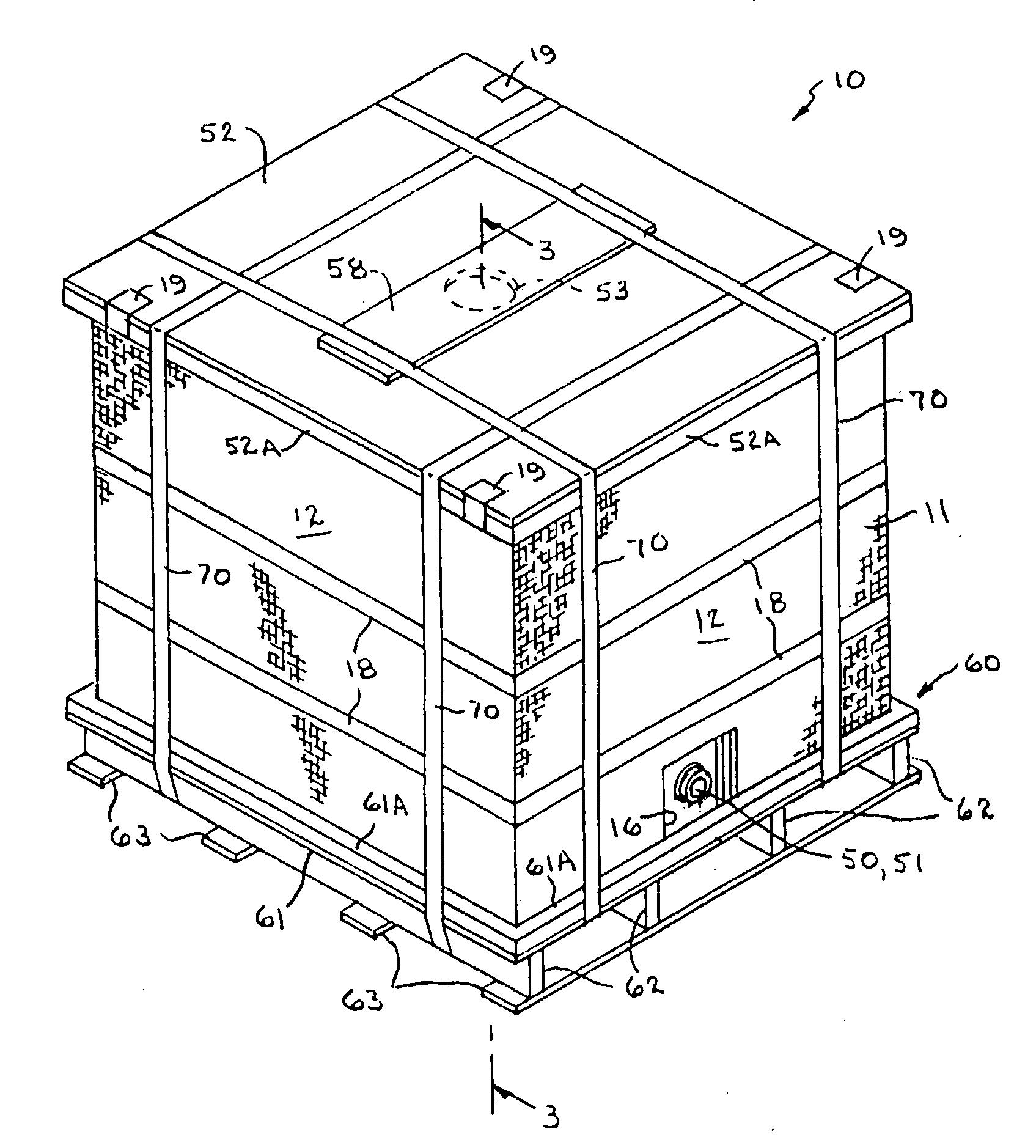 Bag-in-bag container for bulk handling of fluids