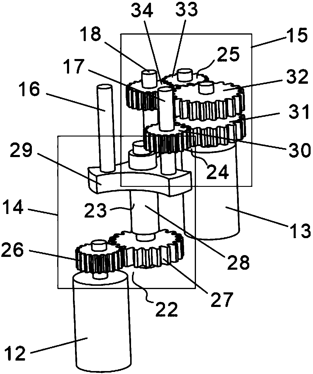 Self-adaptive under-actuated turning three-finger robot clamping jaw