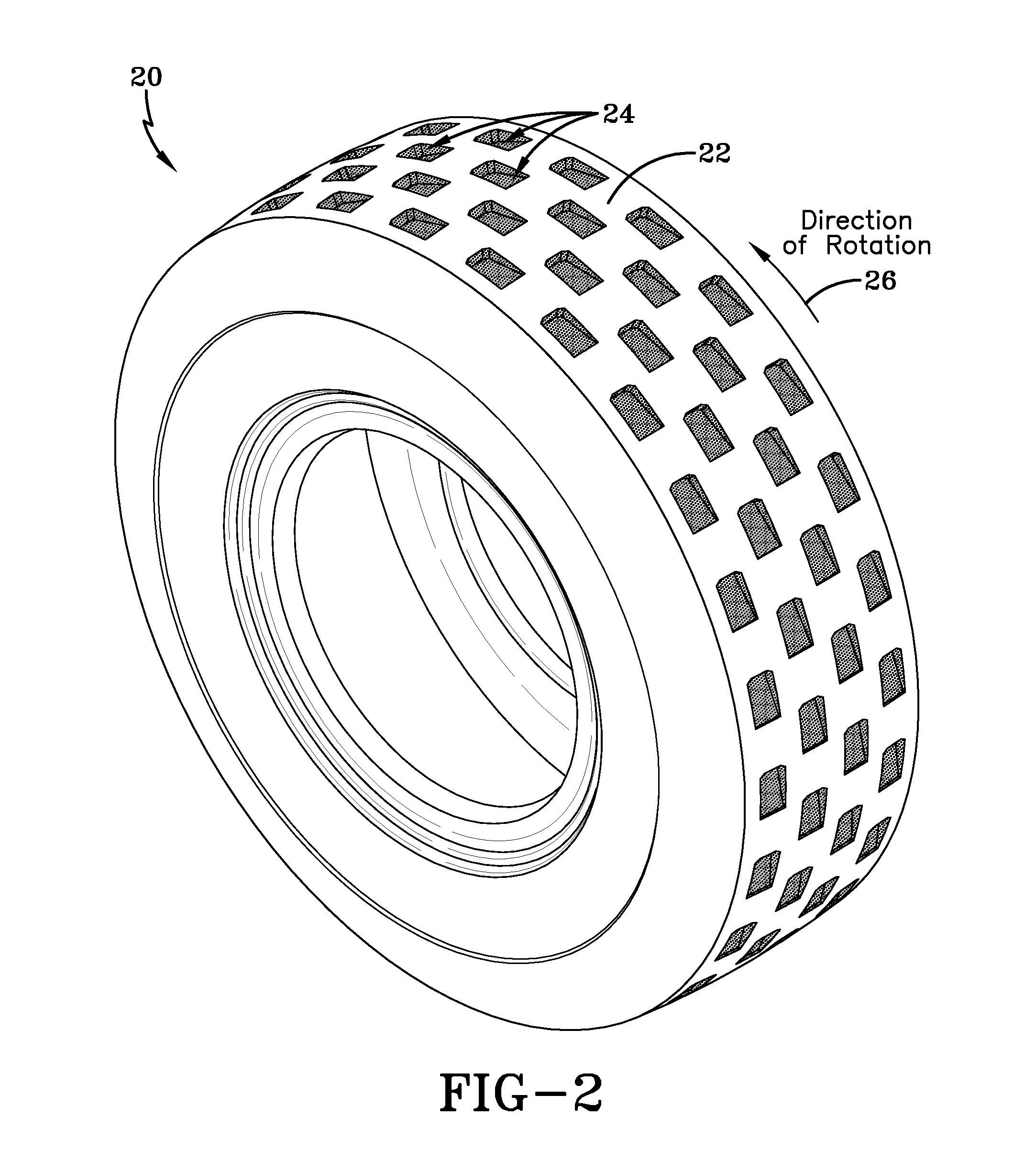 Traction tire tread for off-road vehicle