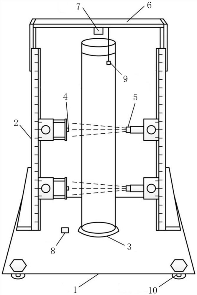 Linear laser-detector array photogate liquid viscosity intelligent measuring device