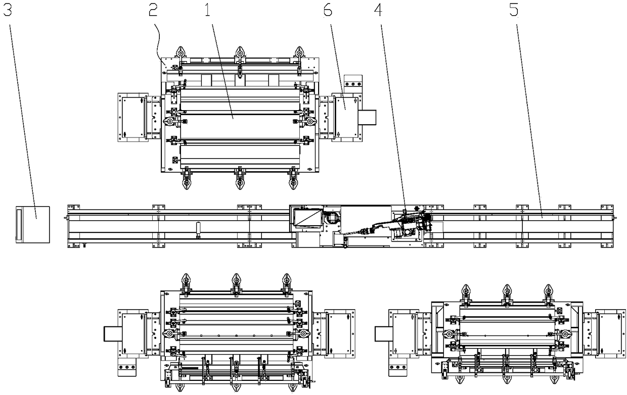 A welding device for bottom arc plate of garbage truck filler