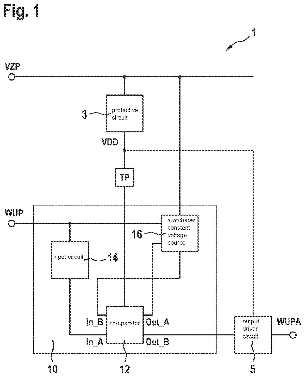 Circuit for processing a wake-up signal