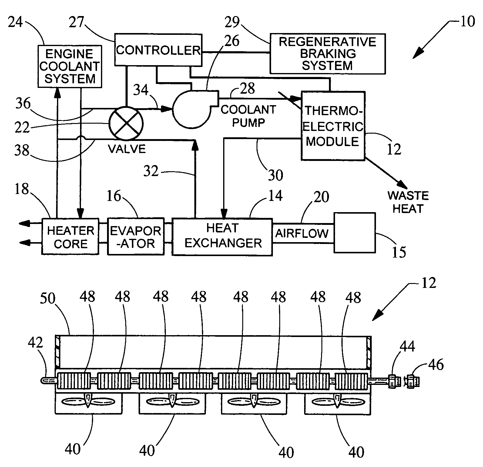 Climate control system for hybrid vehicles using thermoelectric devices