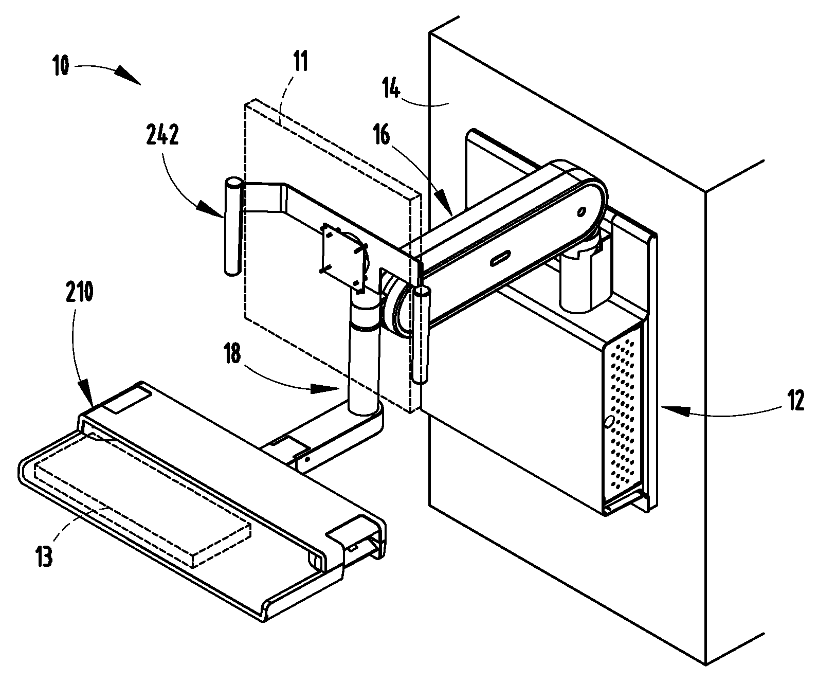 Wall mounted workstation