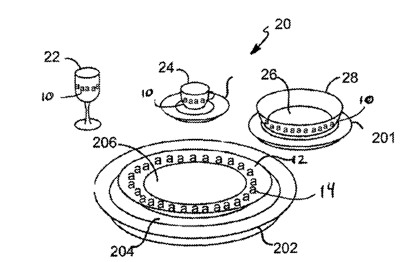 Removable Border Ornamentation for Dinnerware and the Like