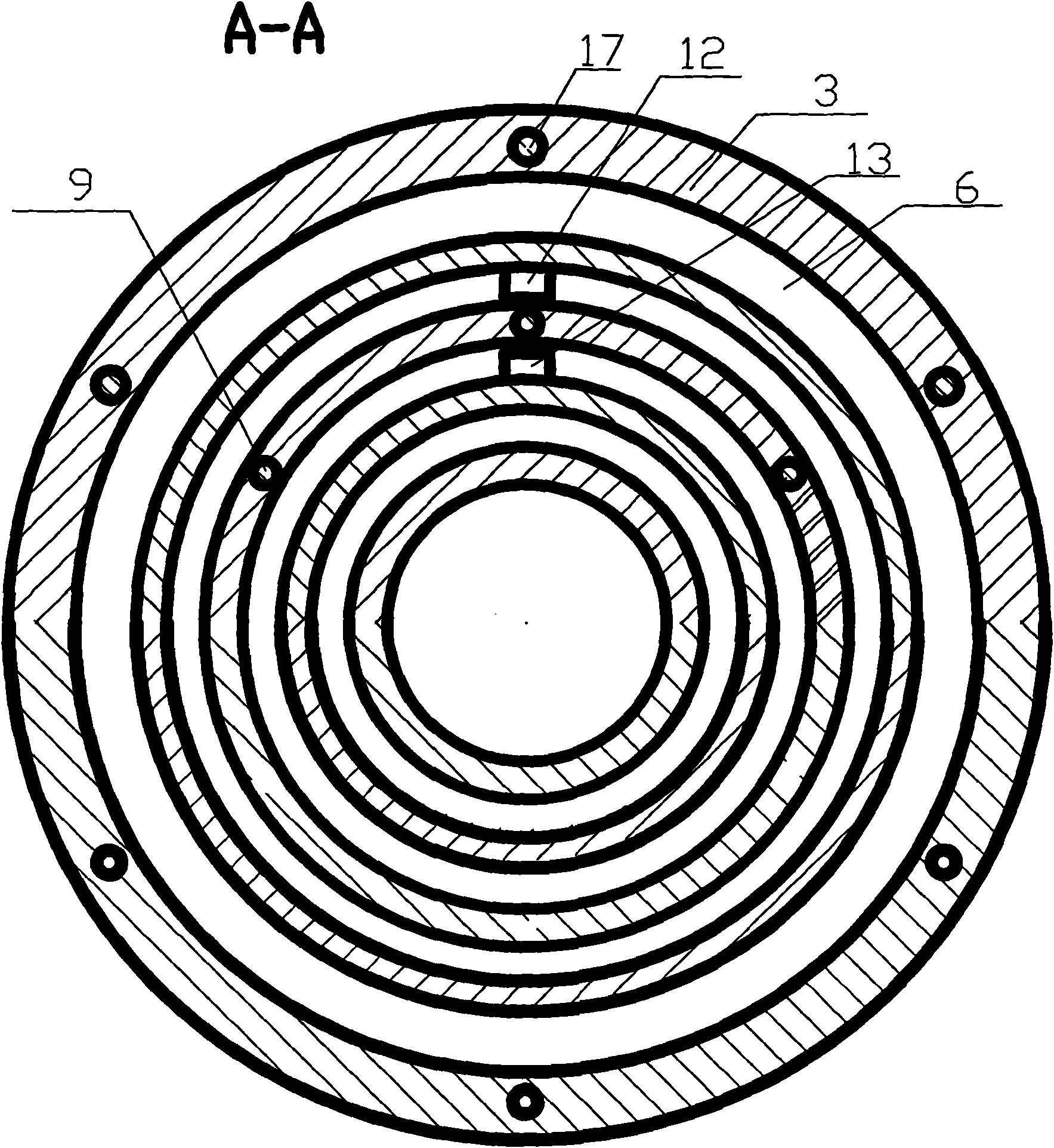 Online automatic balance executing device of rotor of machine rotating at high speed