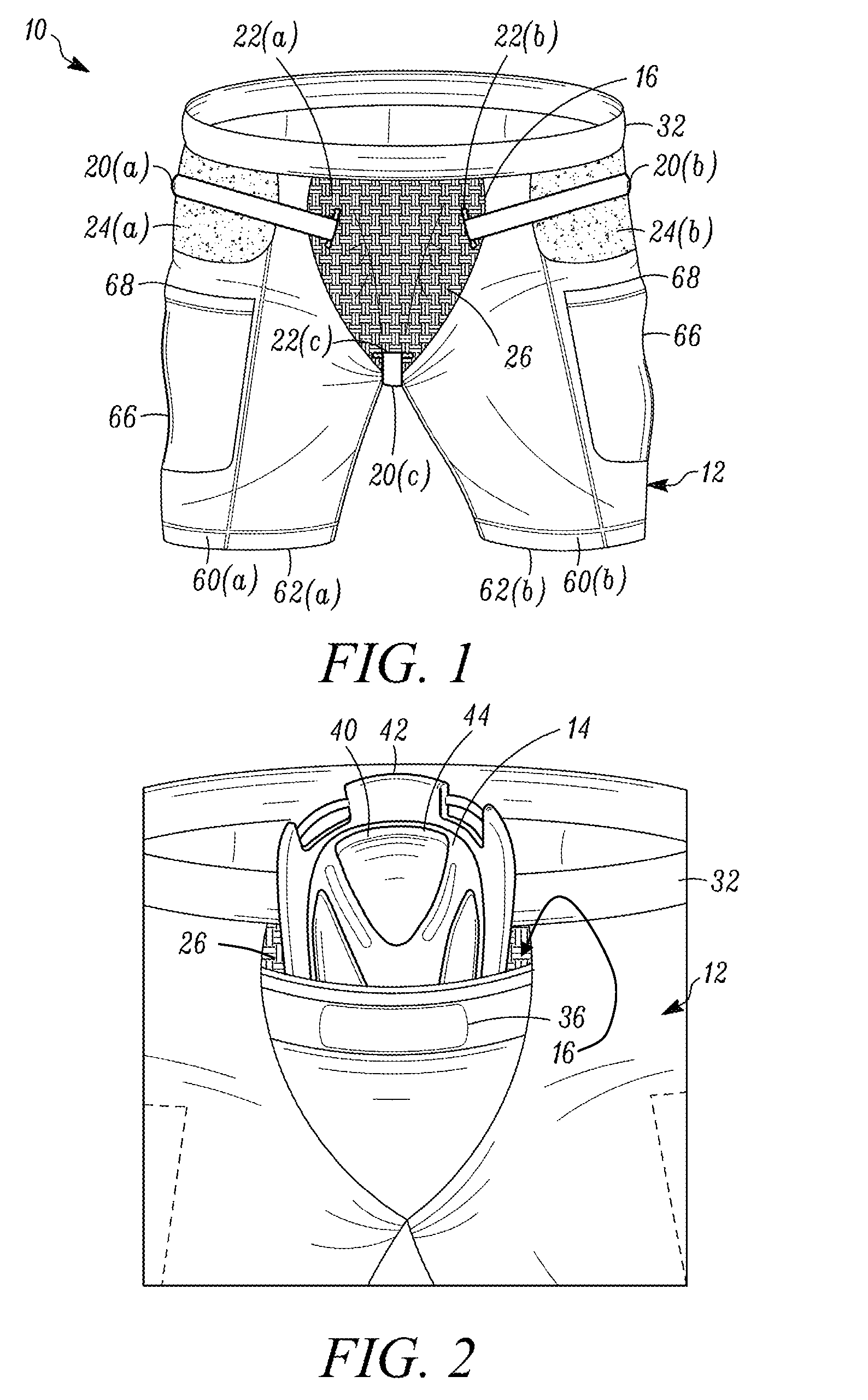 Athletic undergarment and protective cup assembly