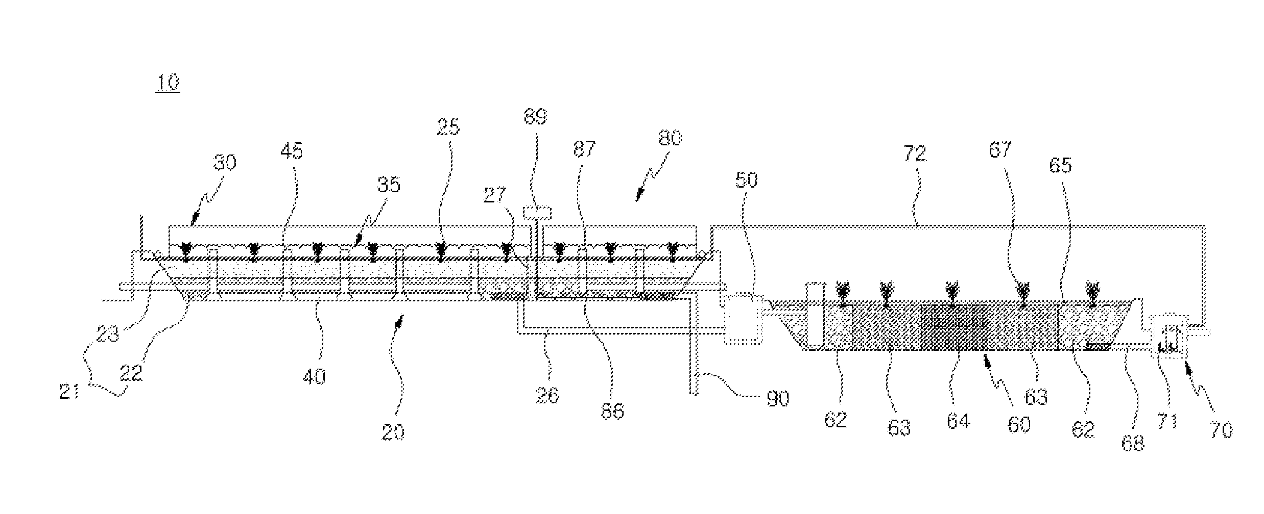 Hybrid artificial wetland water purification system, sewage treatment device using same, and natural nonpoint purification device capable of simultaneously purifying river and lake water