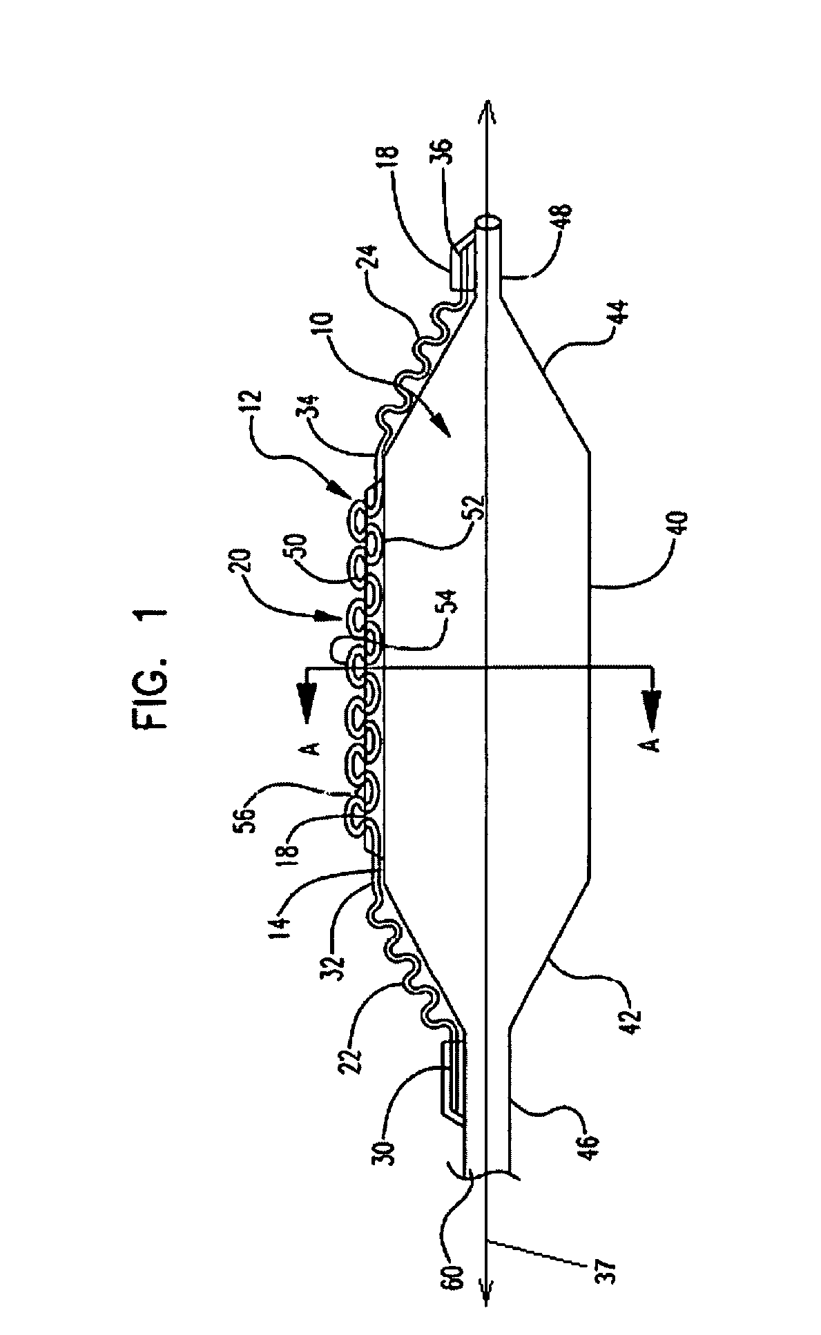 Serpentine cutting blade for cutting balloon