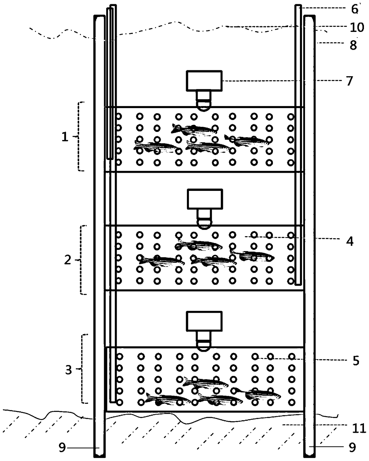 A small aquatic animal field environmental test system and method