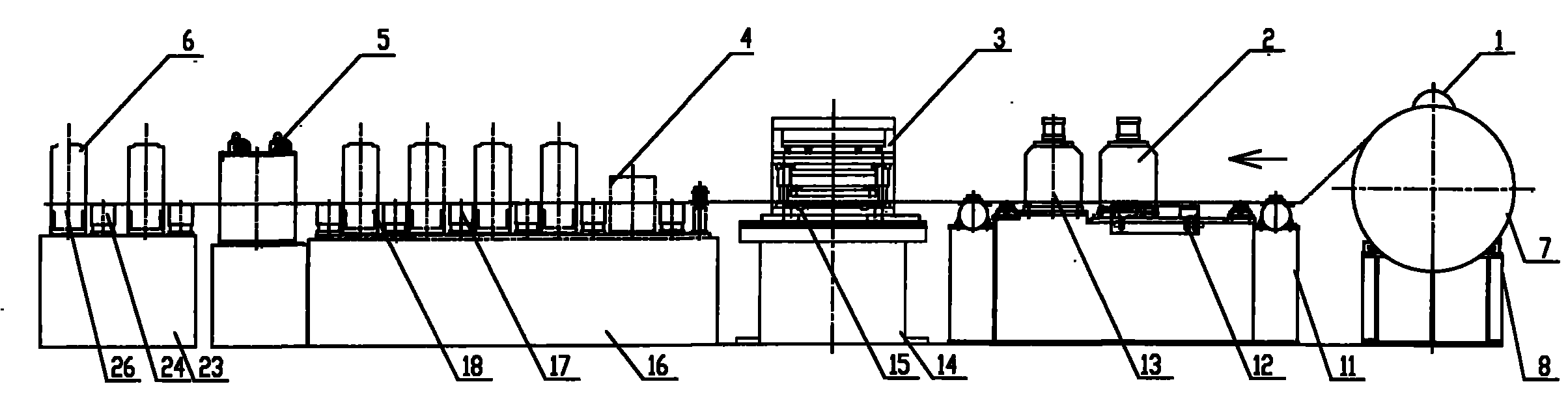 Punched high-frequency welded pipe unit