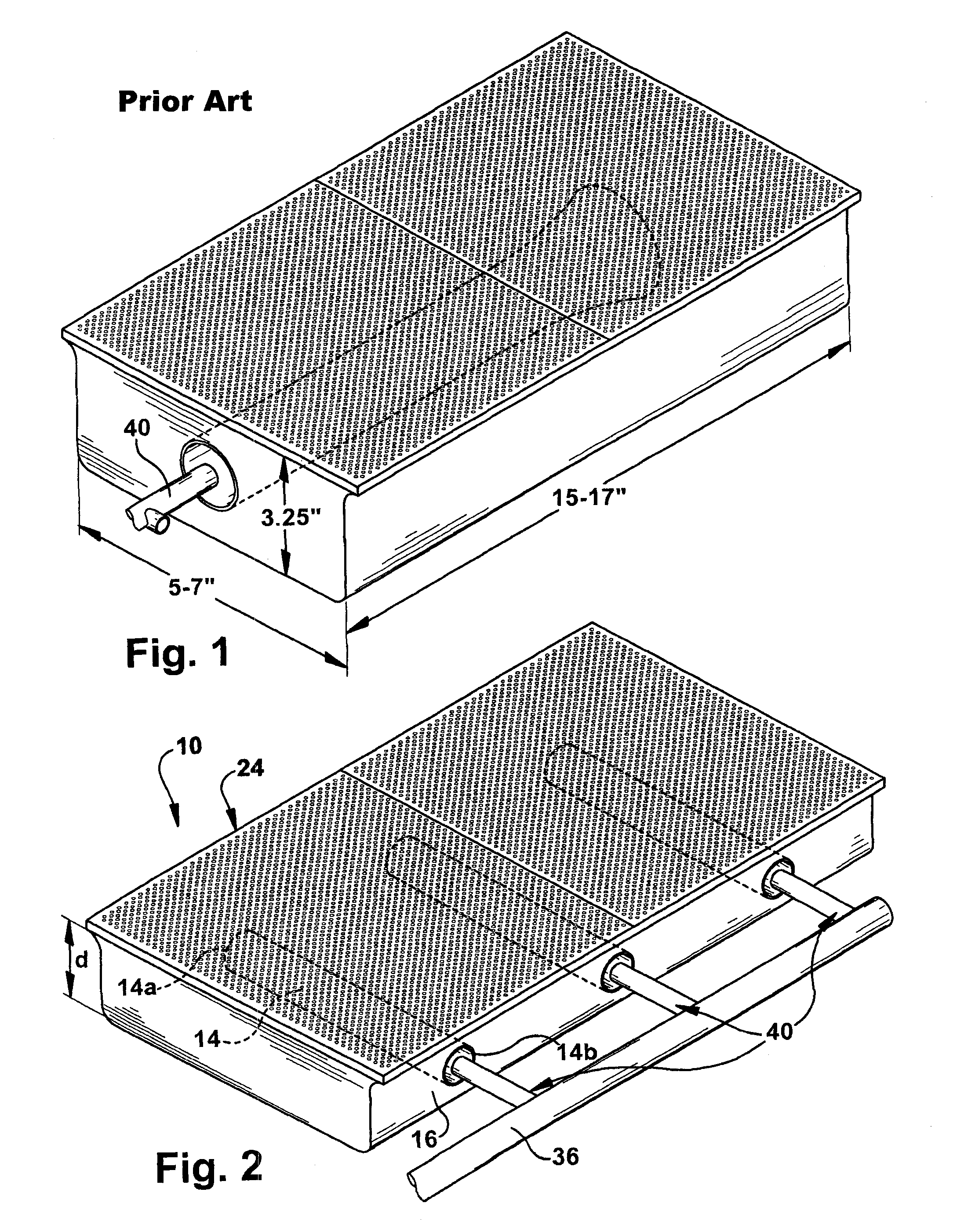 Radiant gas burner unit