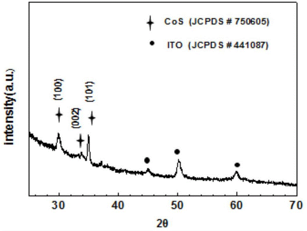 Graphene-CoS nanosheet composite counter electrode and preparation method thereof